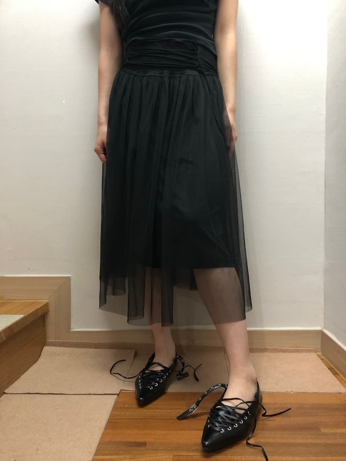 빈티지 블랙 아일렛 레이스 스커트 상품이미지5