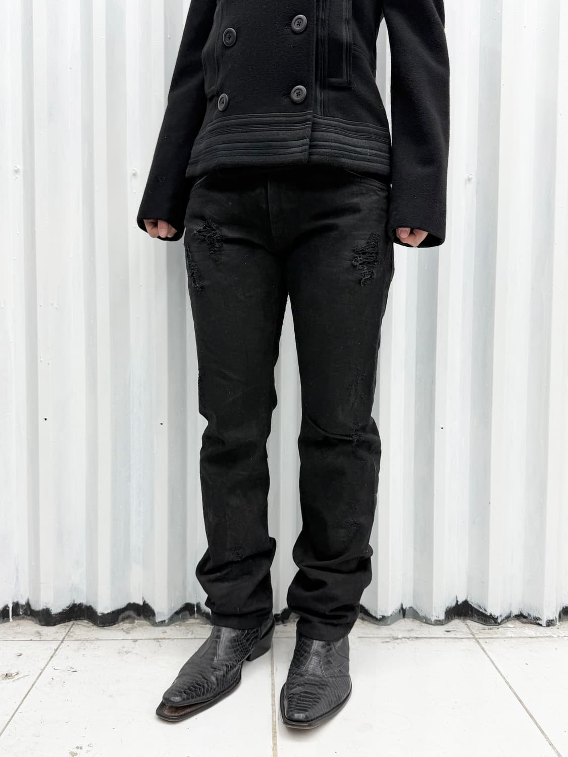 Tete Homme coated damage pants 상품이미지2