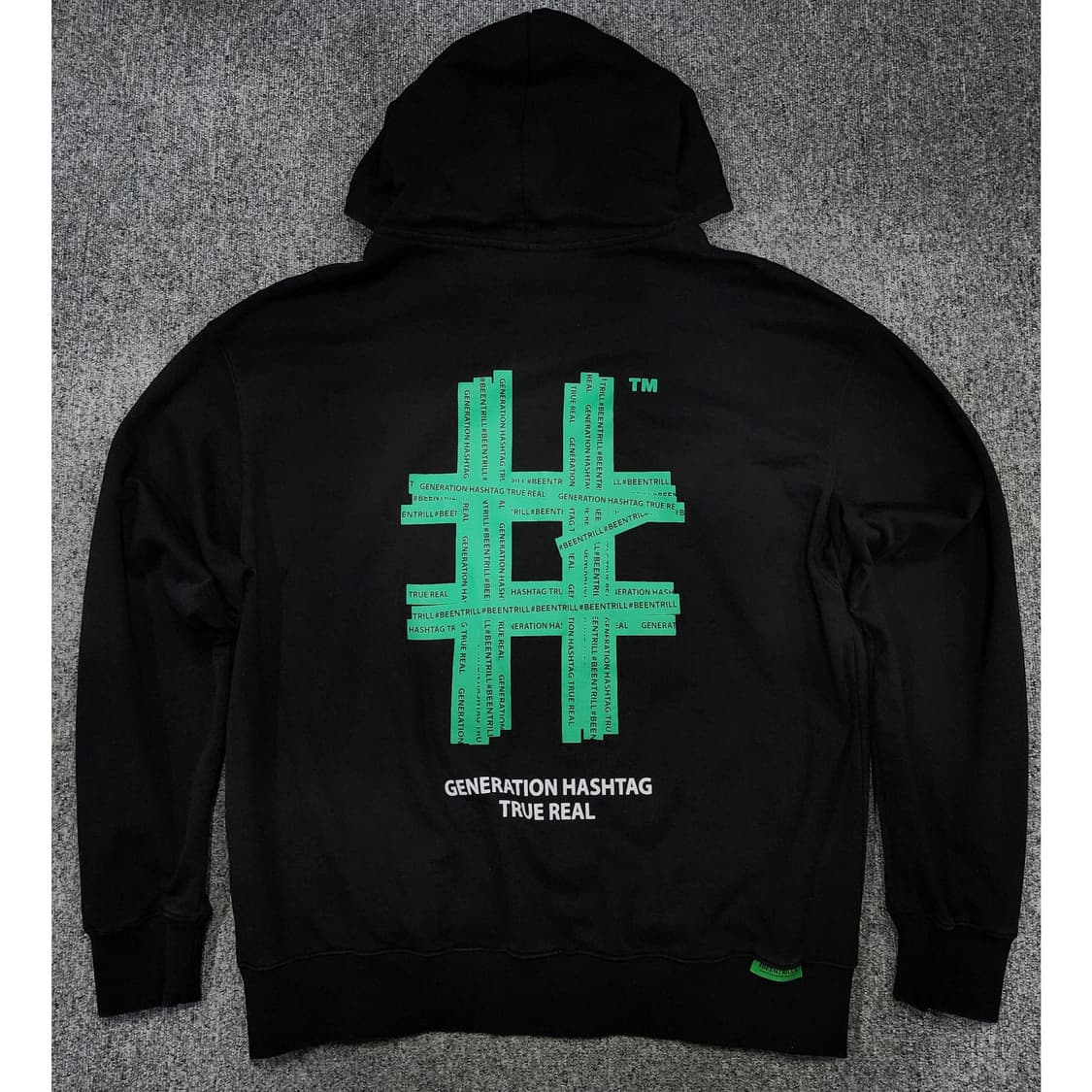 빈트릴 테이핑 해시태그 오버핏 후드집업 XL 상품이미지1