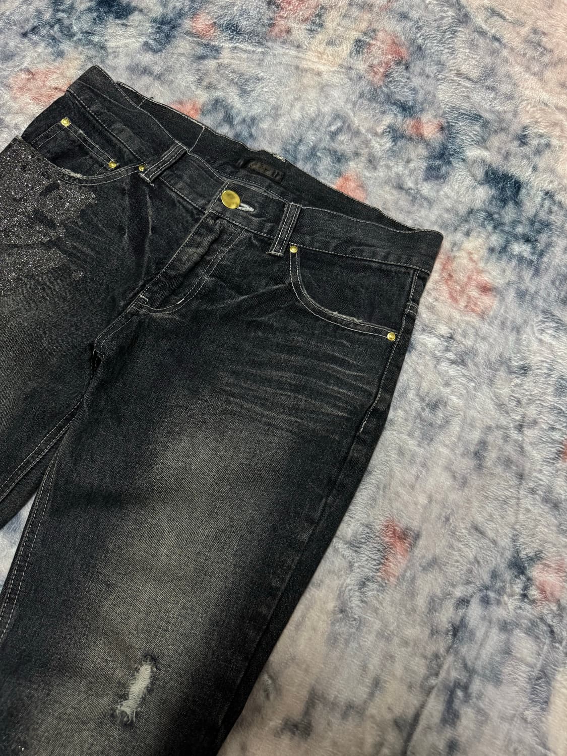 Black baccara glitter washed boot cut de 상품이미지4