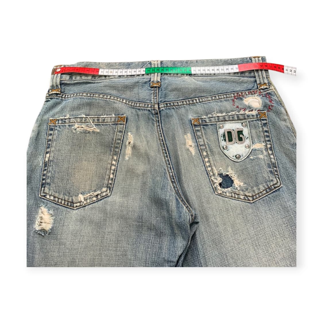 50)돌체앤가바나 은장로고 데미지 워싱 연청 청바지 데님팬츠 상품이미지5