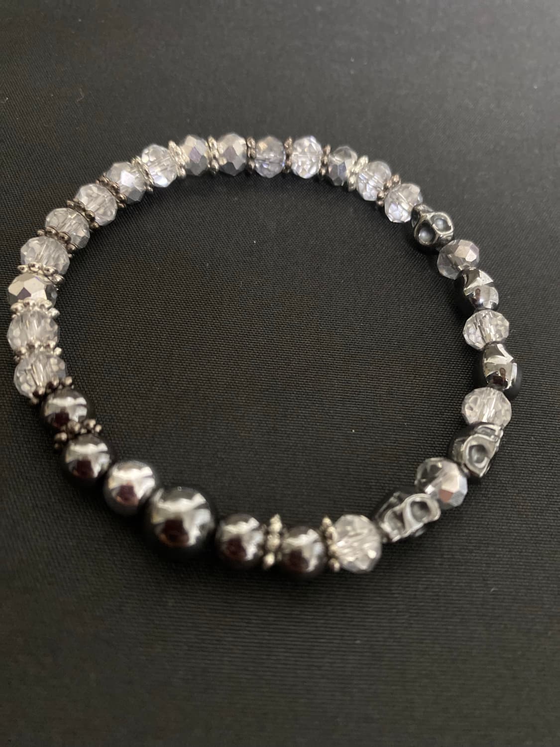 스컬 크리스탈 원석 팔찌 상품이미지2