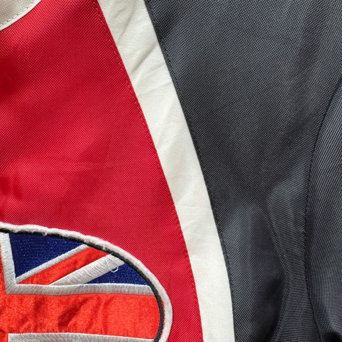 00s USA VINTAGE 크롭 레이싱자켓 패치워크 포인트 레드 블랙 상품이미지7