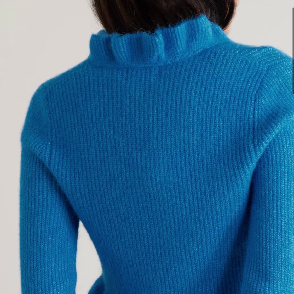 GANNI 가니 러플 크롭 오픈 니트 울 가디건 상품이미지3