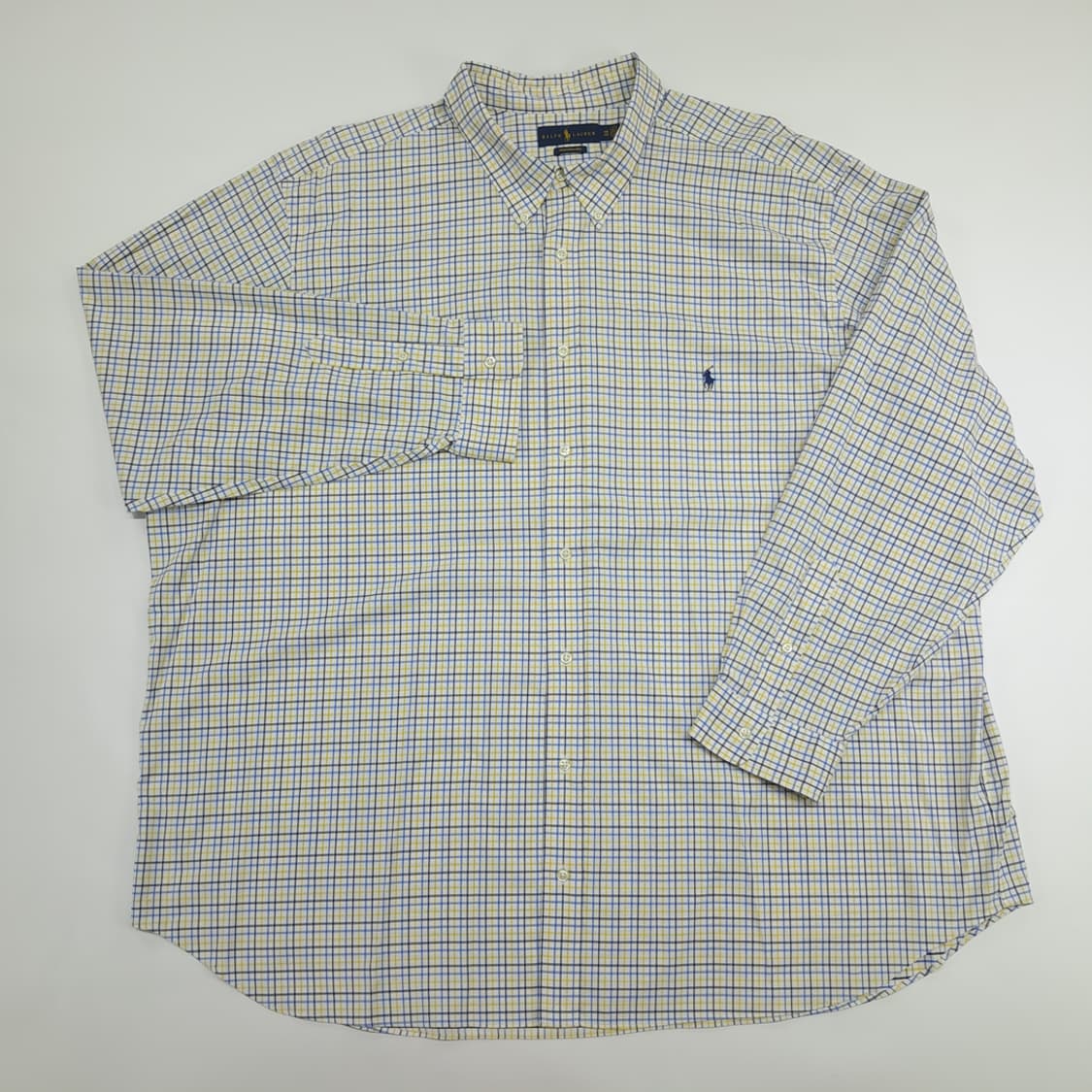 Co668 4XL Big 폴로 랄프로렌 멀티 윈도우페인 QR 긴팔 셔츠 상품이미지2