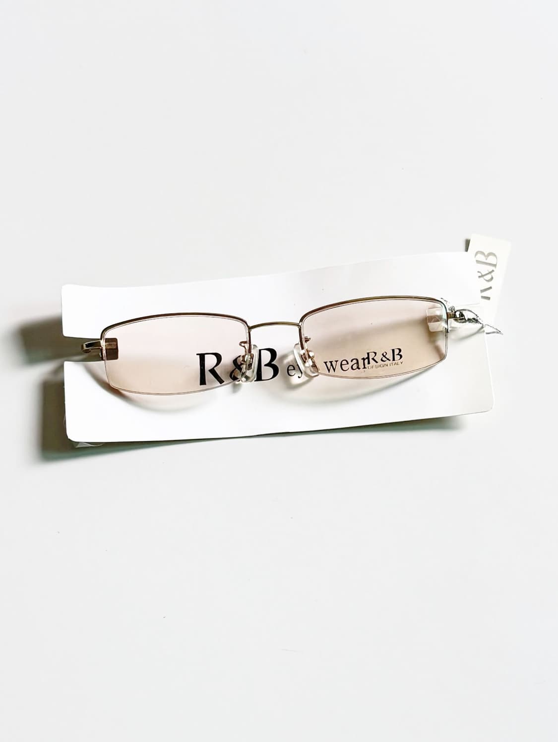 R&B EYEWEAR 반무테 스퀘어 메탈 빈티지 틴트 안경 상품이미지1