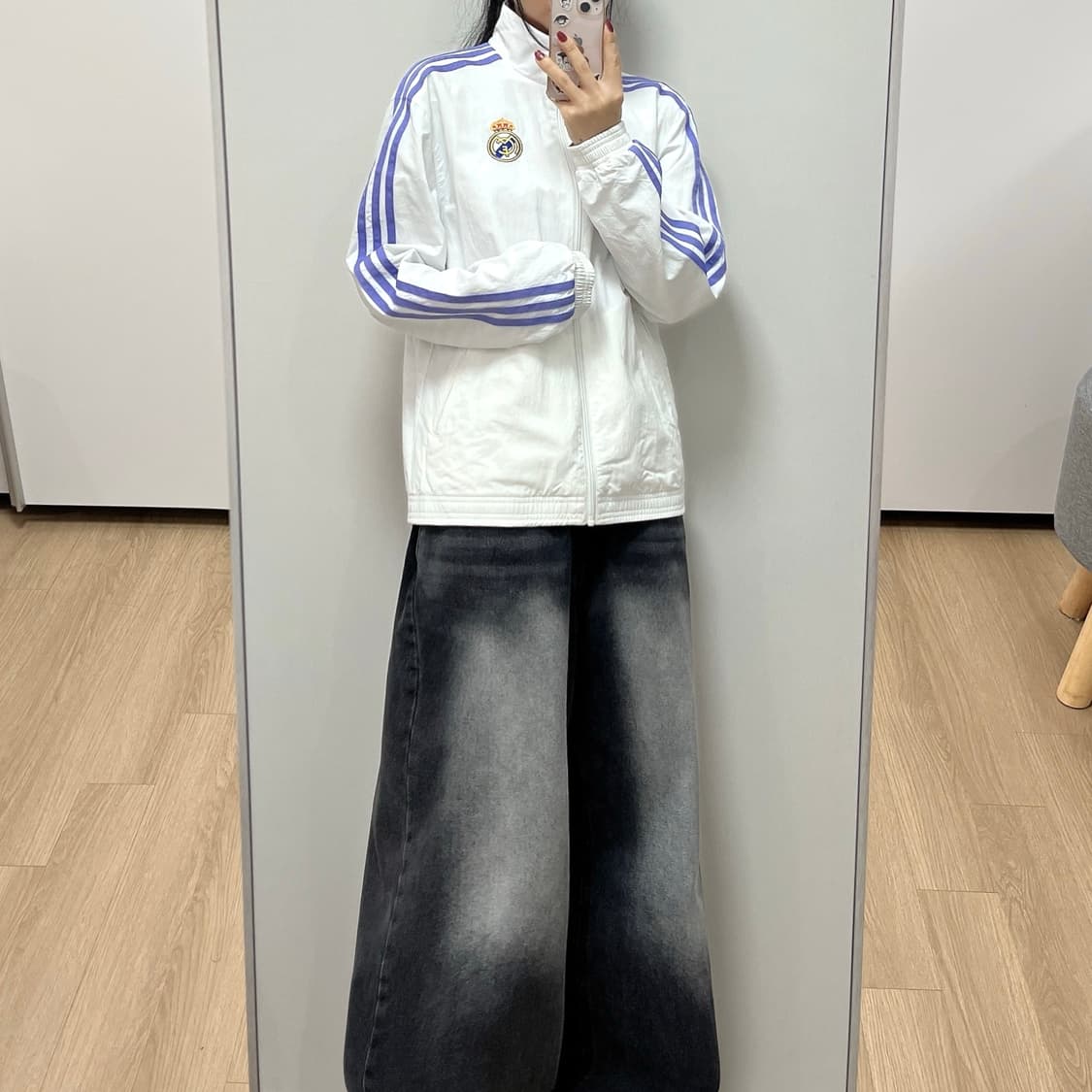 (유일매물) 아디다스 레알 마드리스 앤섬 화이트 리버시블 자켓 상품이미지1