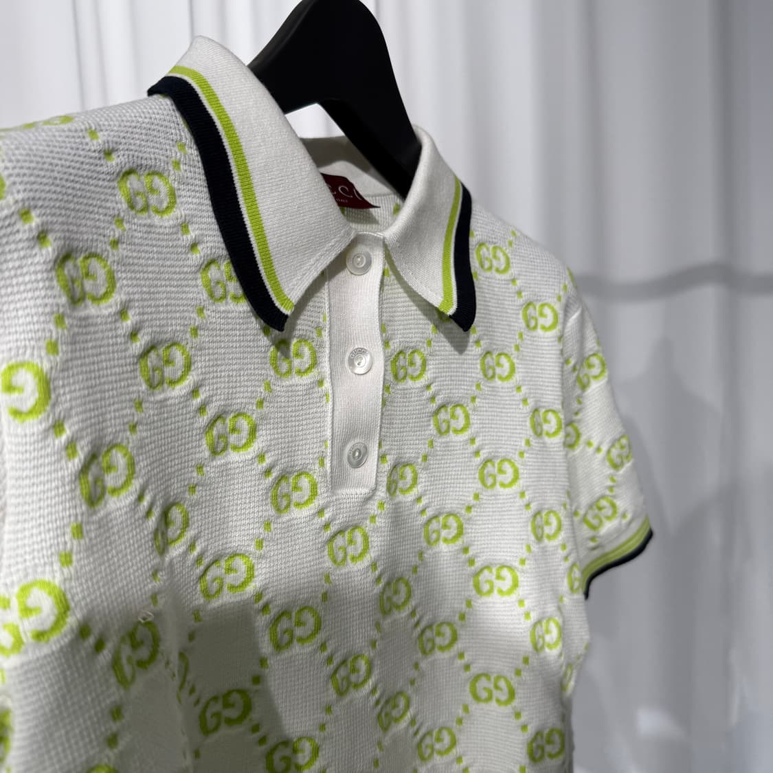 (XS) 구찌 자카드 GG 크롭 반팔 니트 상품이미지3