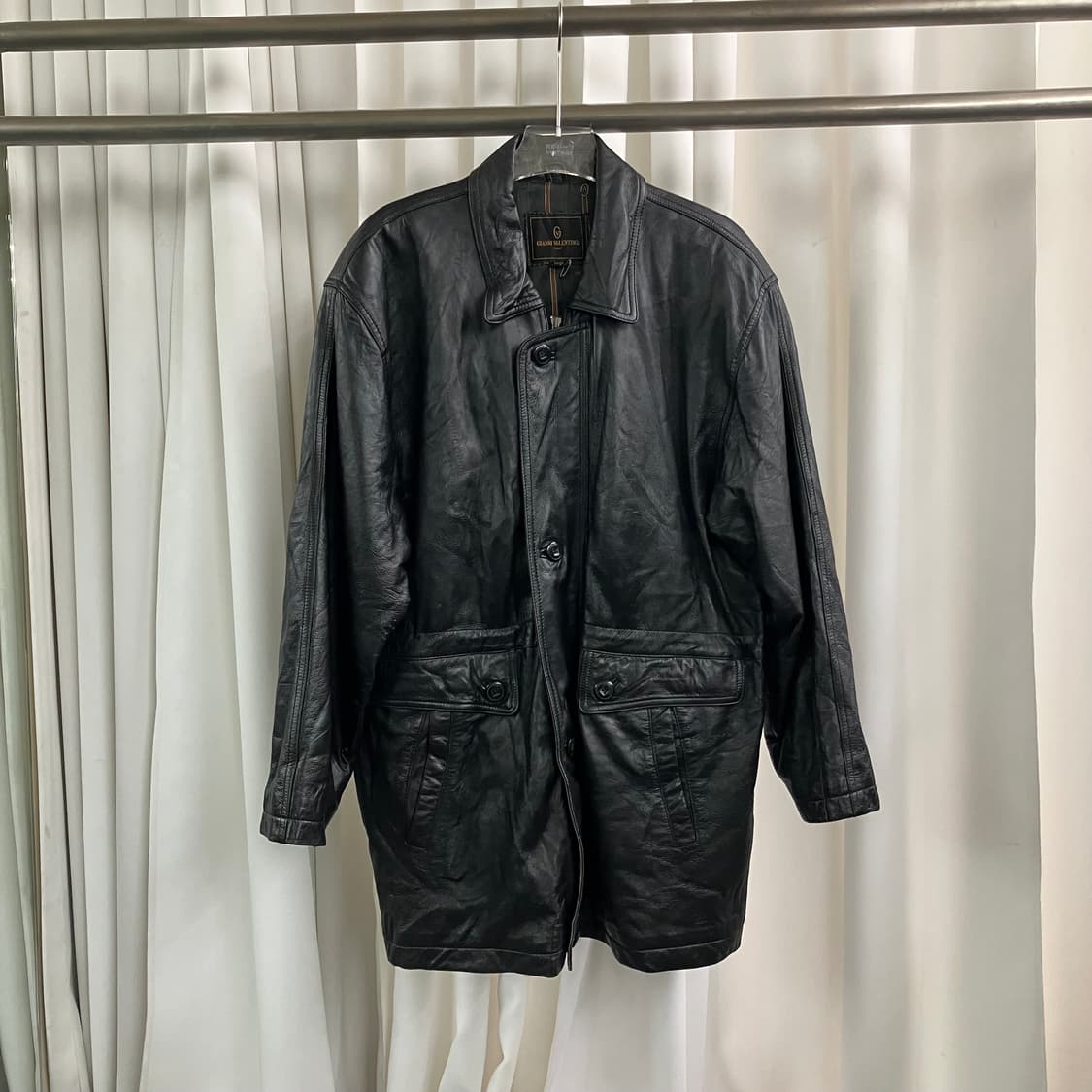 지아니 발렌티노 블랙 양가죽 카코트 L 상품이미지1