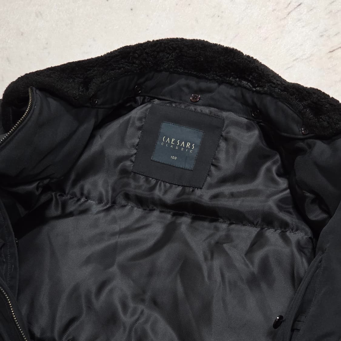 빈티지 카라퍼 덕다운 오버핏 블랙 점퍼 상품이미지7