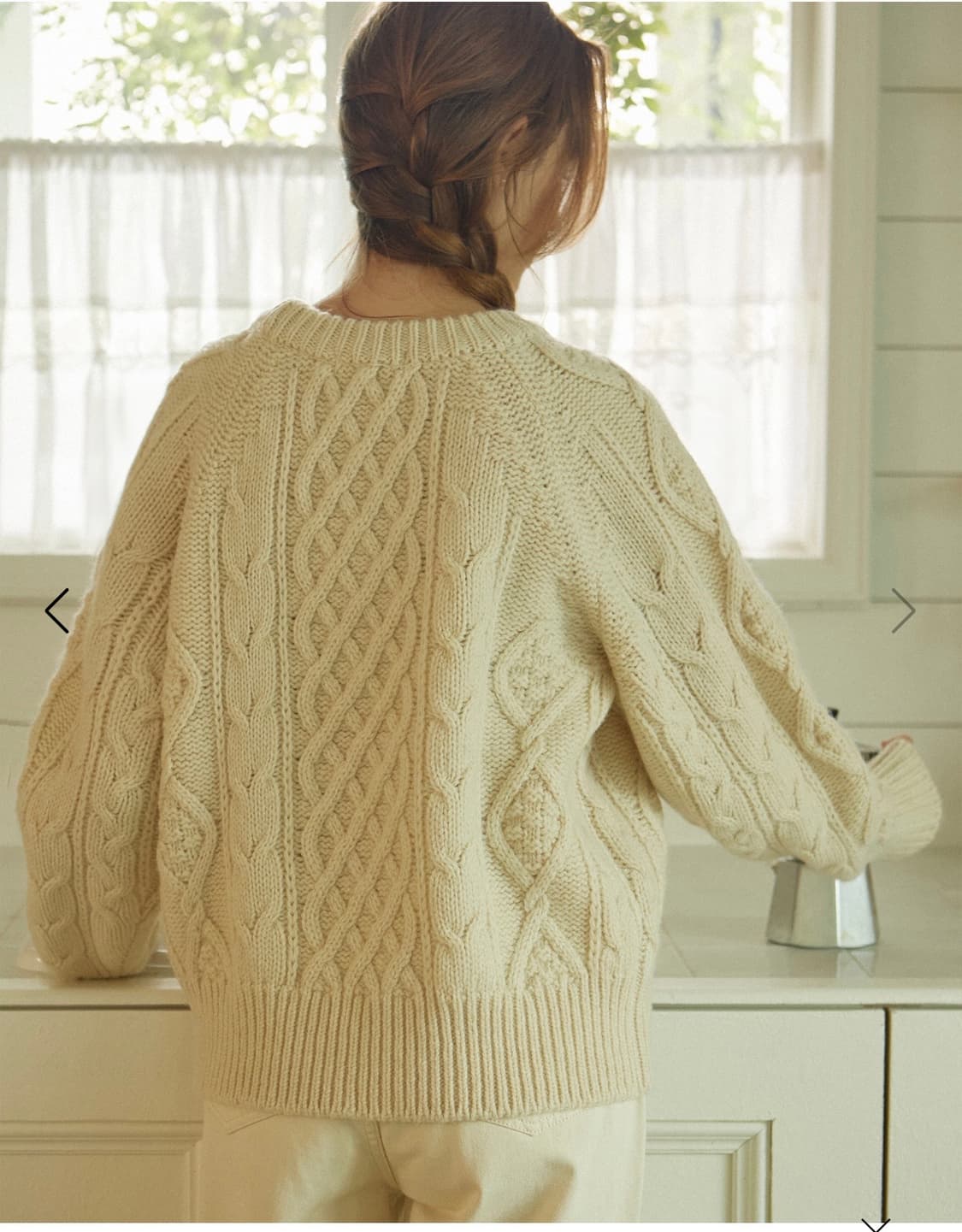 (새상품) 논로컬 울100% 꽈배기니트(정가168,000원) 상품이미지4