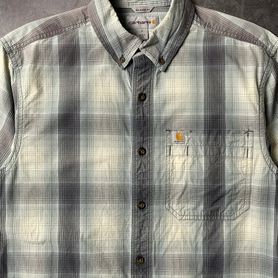 CARHARTT 칼하트 빈티지 체크 반팔 워크 셔츠 A00918 상품이미지3
