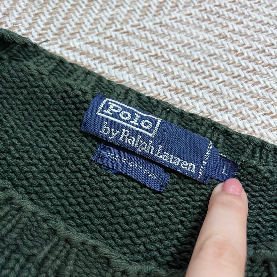 [정품] 폴로 딥그린 성조기 짜임 니트 [ L ] 상품이미지5