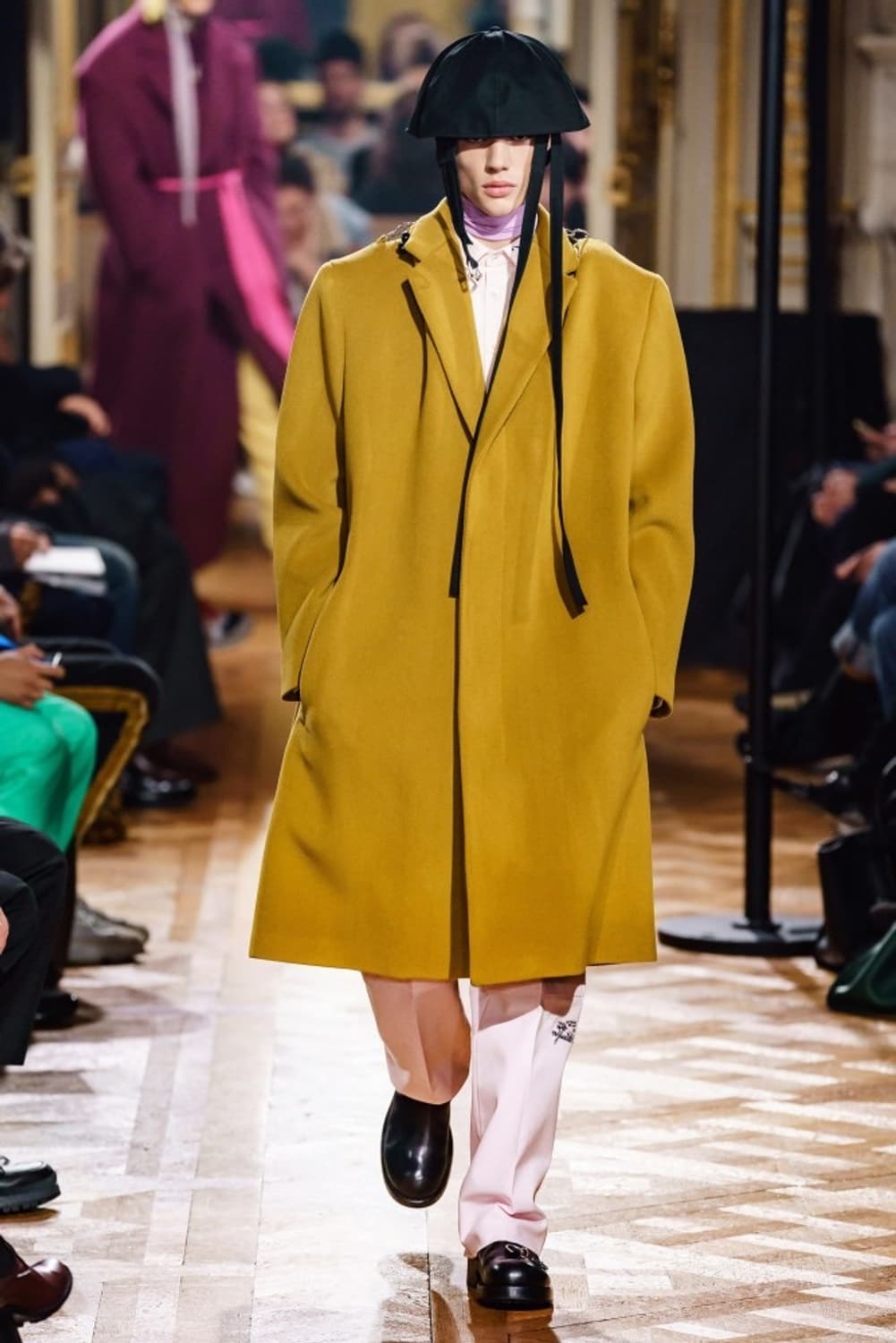 [44] 라프시몬스 19 fw 링 코트 머스타드 상품이미지1
