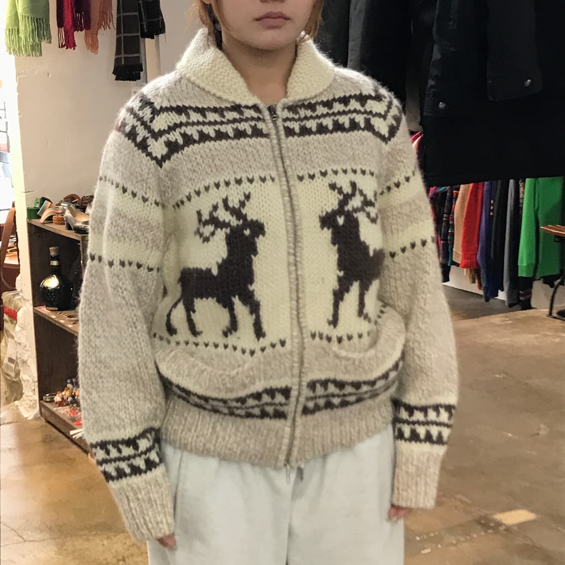 퍼스트다운 노르딕 패턴 퓨어울 집업 코위찬 남성 102 여성 프리사이즈 상품이미지6