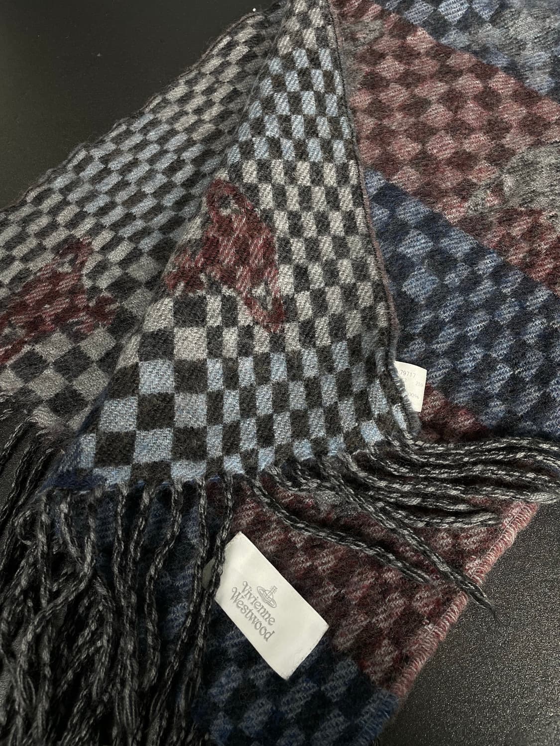 비비안웨스트우드 자수 로고 울 머플러 목도리 상품이미지3