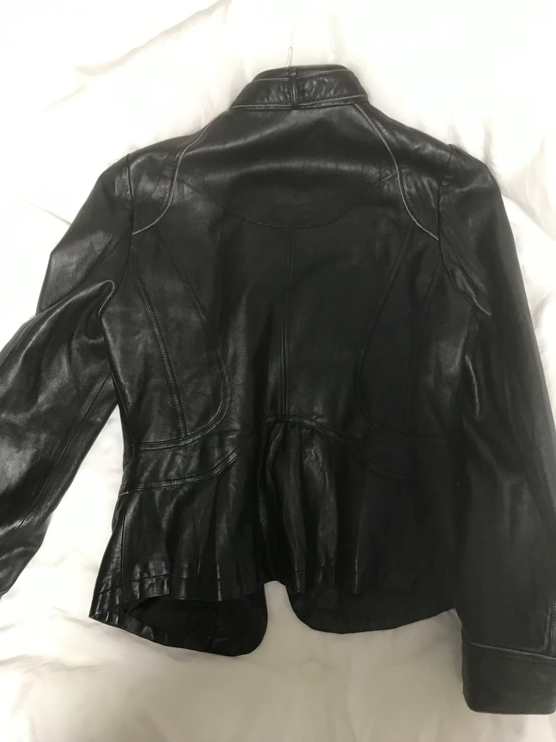 빈티지 이태리 양가죽 자켓 십자가 롱슬리브 벨트 펑크 y2k 라이더 상품이미지3