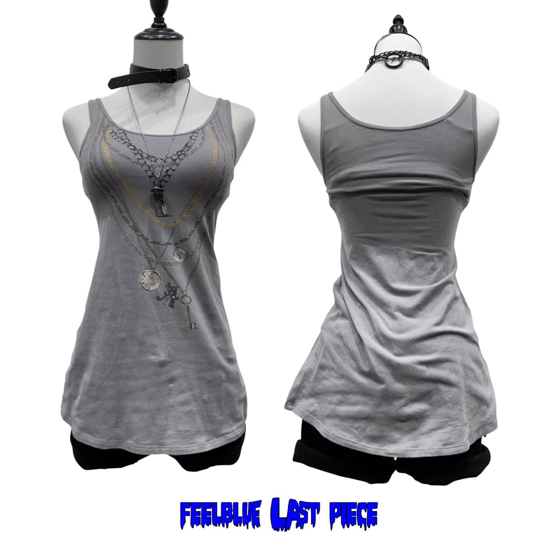 Layered Grey Sleeveless Top 상품이미지4