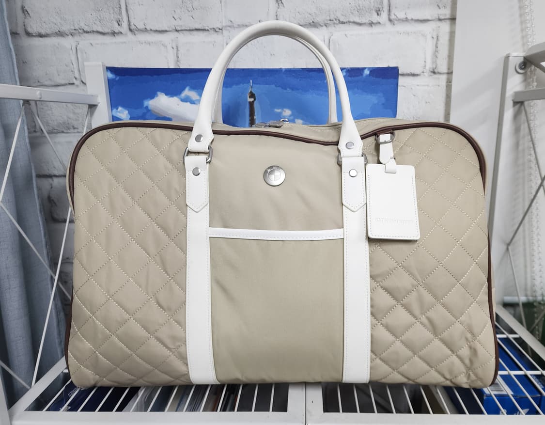 BMW 골프보스턴백  퀼팅 베이지 경량보스톤백 골프가방 OD06 상품이미지1