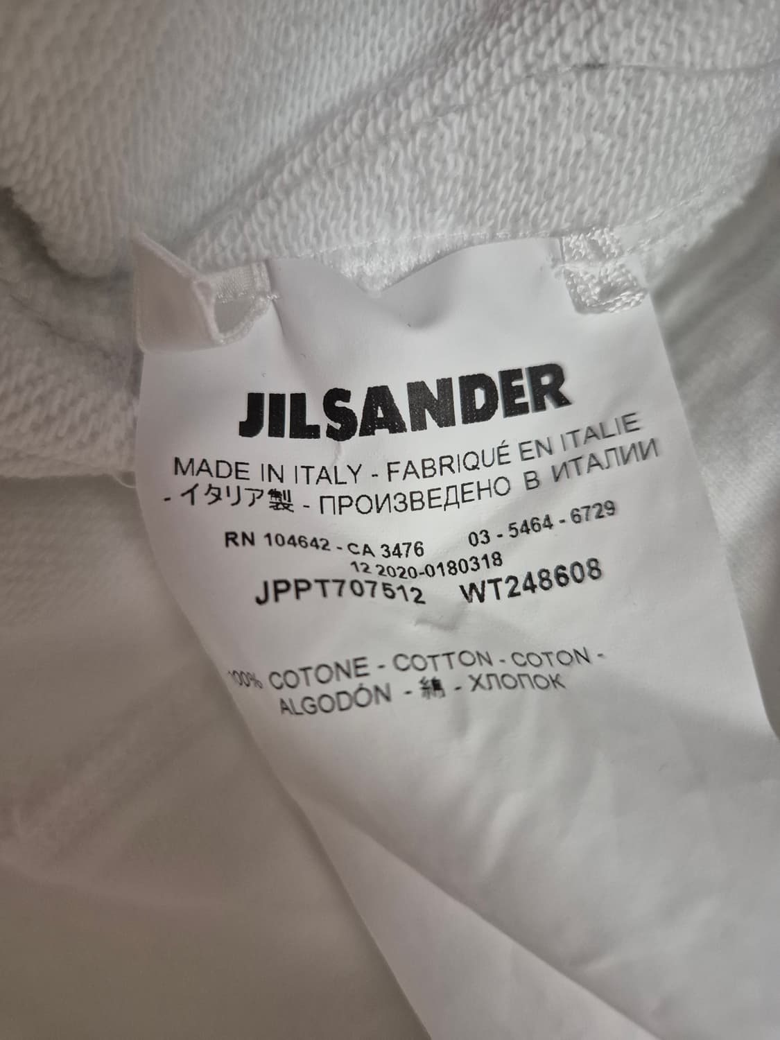 질샌더 로고 후드티 화이트 M 상품이미지4