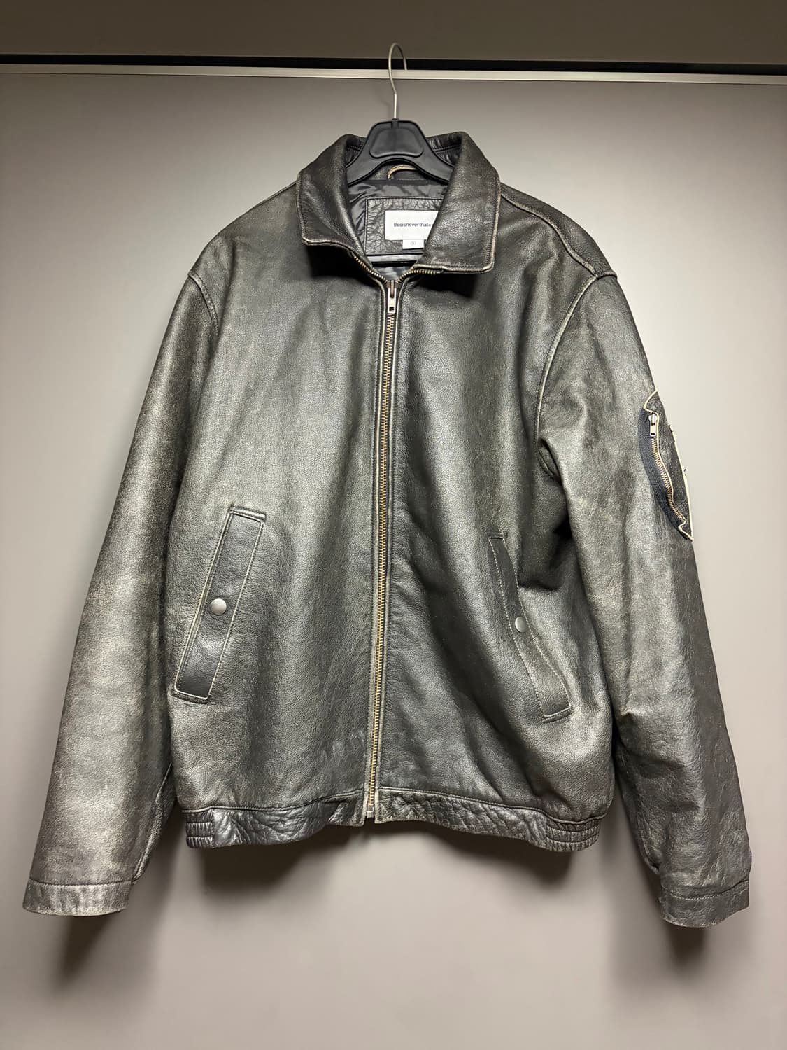 디스이즈네버댓 플라이트 레더 자켓 s 상품이미지1