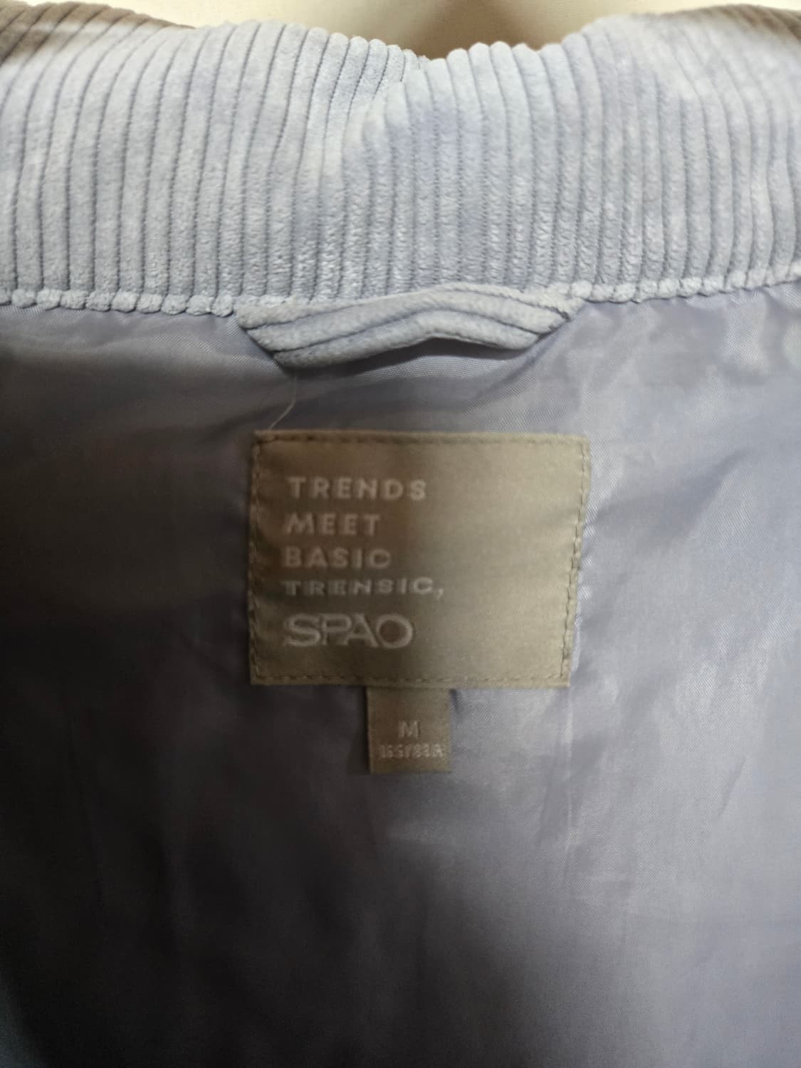 스파오 코듀로이 패딩 M 소라색 상품이미지6