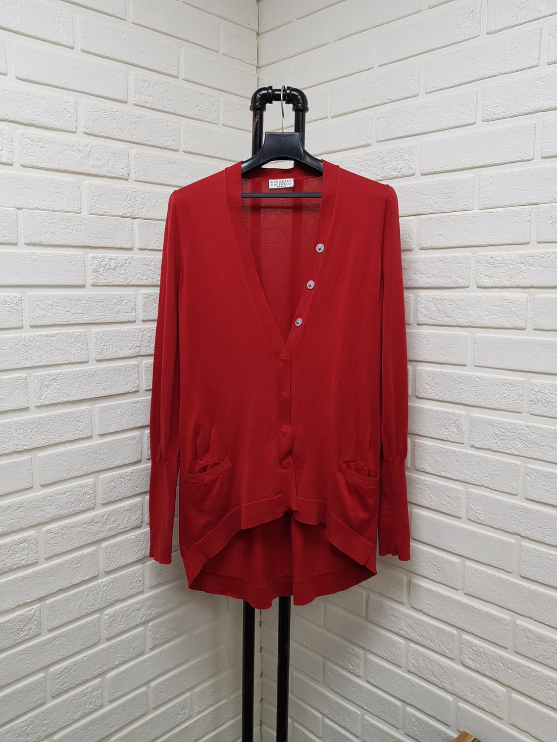 [L/66/정품] 브루넬로 쿠치넬리 레드 가디건 상품이미지1