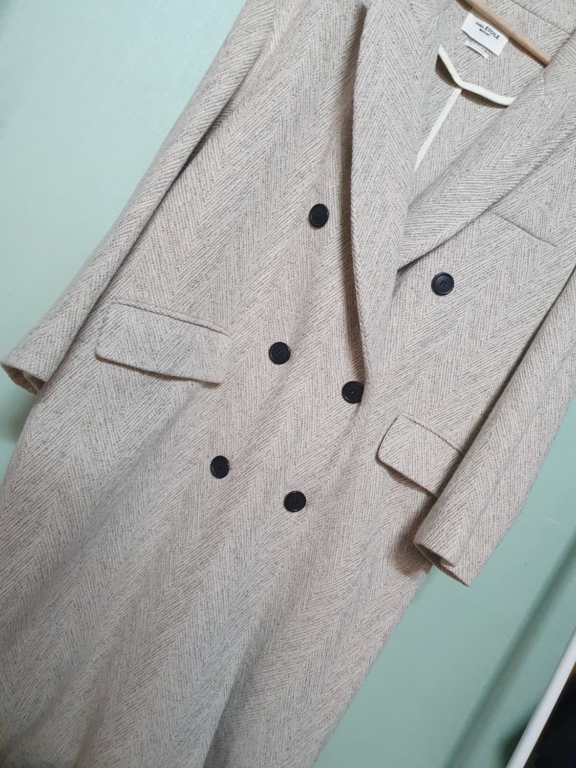 이자벨마랑 헤링본 롱코트 38 상품이미지3