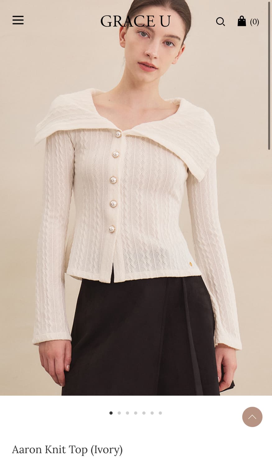 그레이스유 아론 니트 탑 (아이보리 xs-s) 상품이미지1