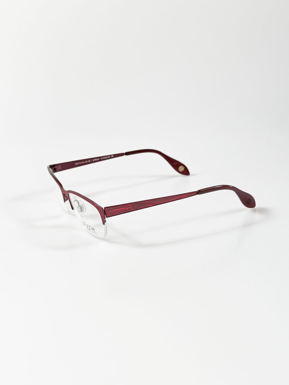 영국제 FYSH 레드 메탈 스퀘어 반무테 빈티지 안경 상품이미지3