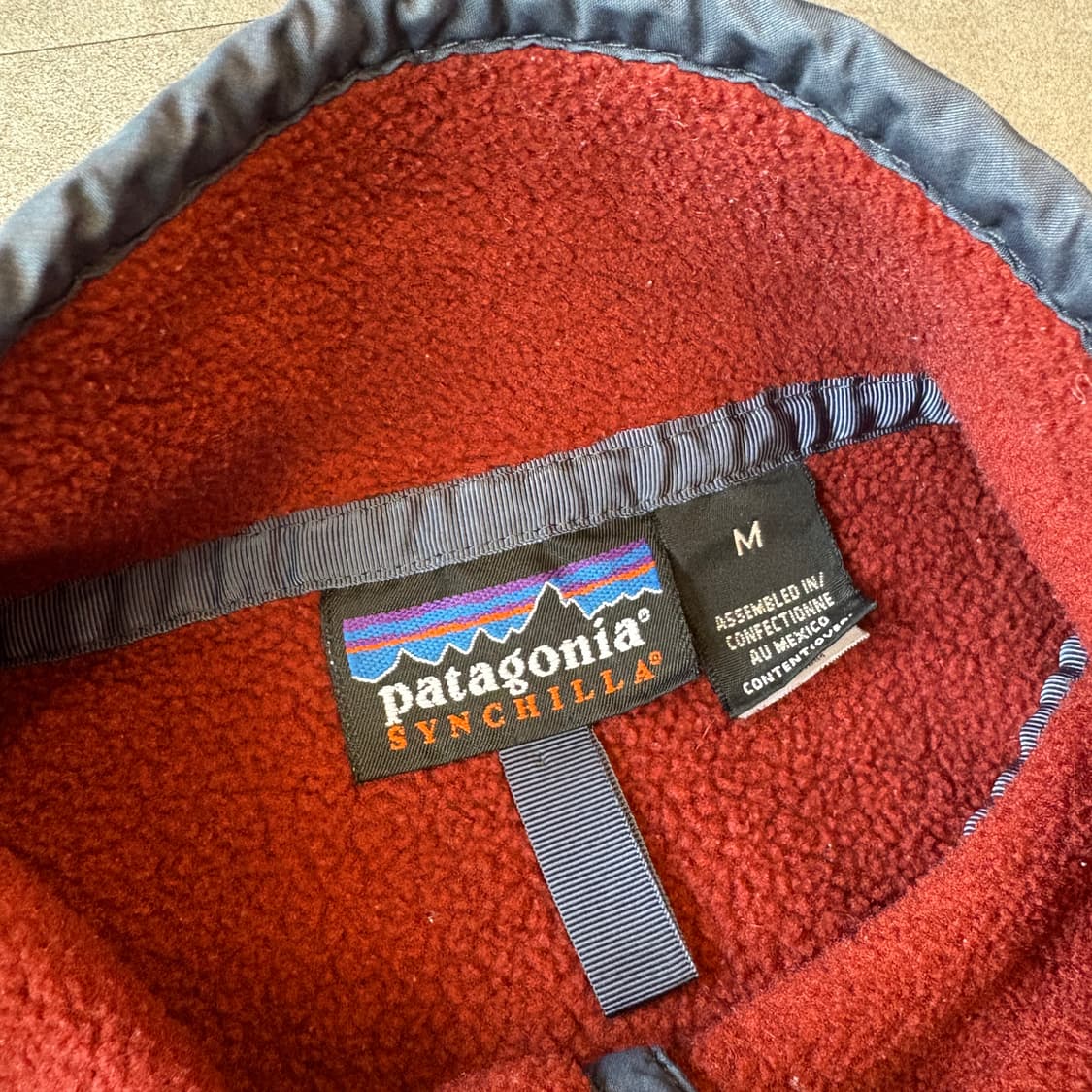 90s 90년대 멕시코 생산 파타고니아 신칠라 버건디 스냅티  상품이미지4