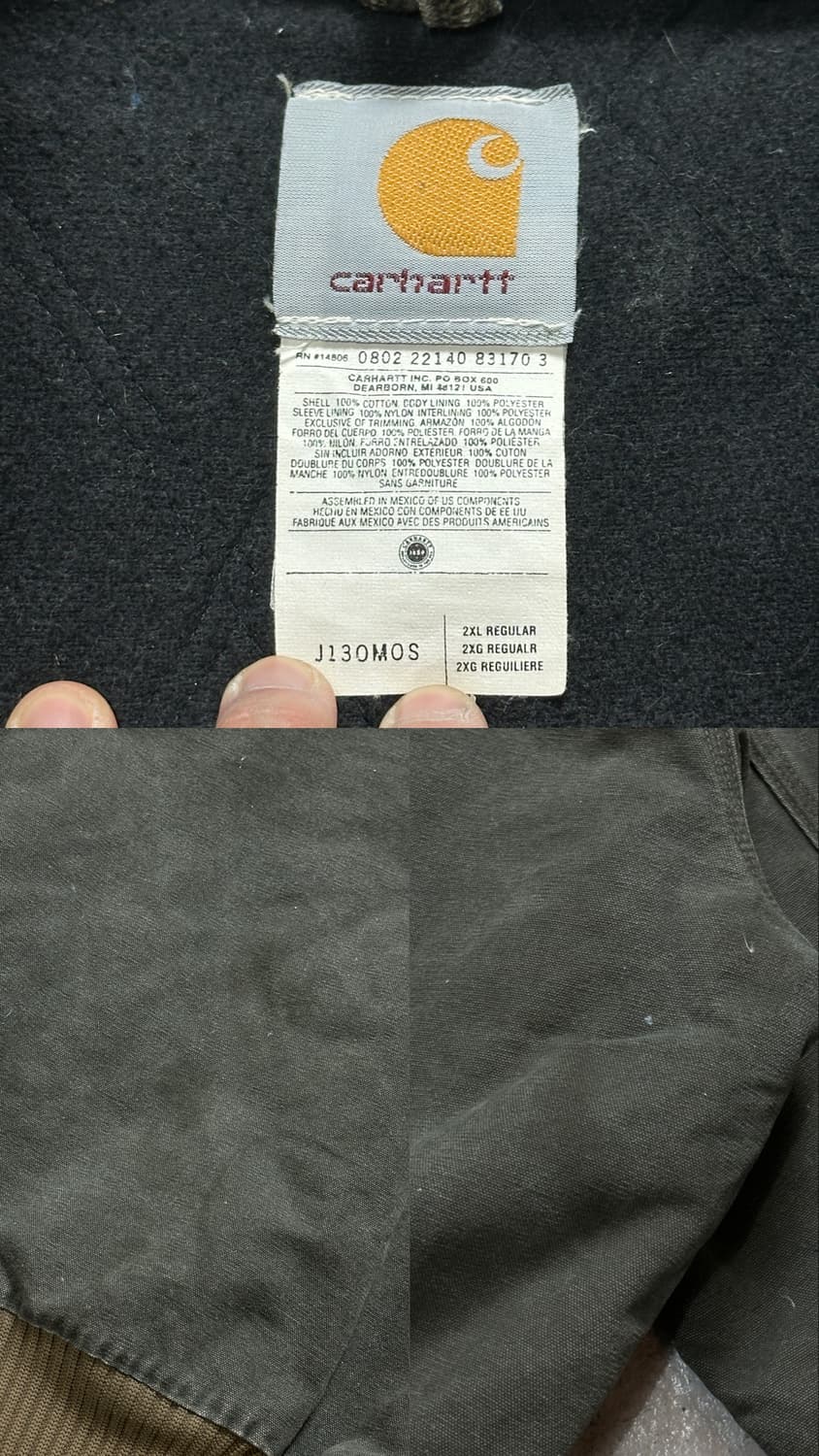 00's OG 칼하트 J130 액티브 자켓 구버전 칼하트 MOS 모스그린 상품이미지9