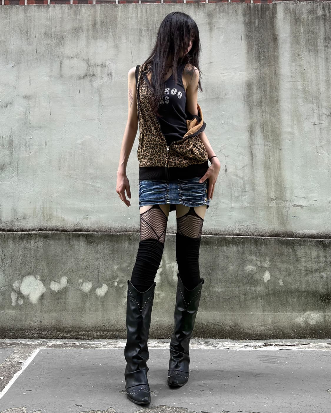 Clash Ahead Leopard zip-up hoodie 상품이미지2