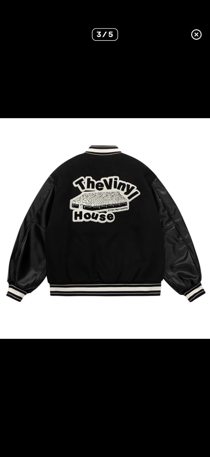 더바이닐하우스 바시티 자켓 블랙 M 상품이미지3