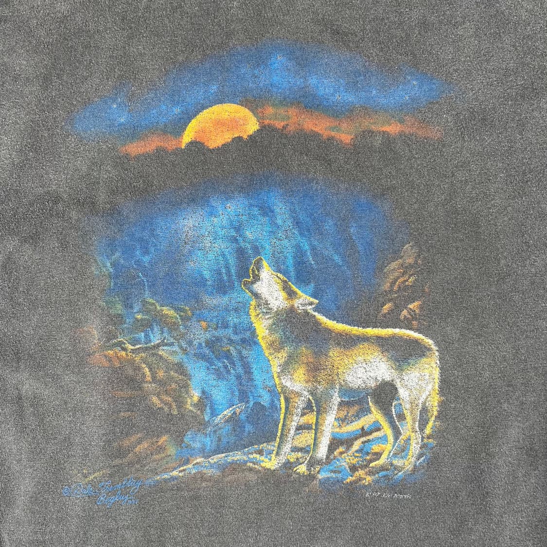 빈티지 hanes 1997 울프 긴팔티 상품이미지4