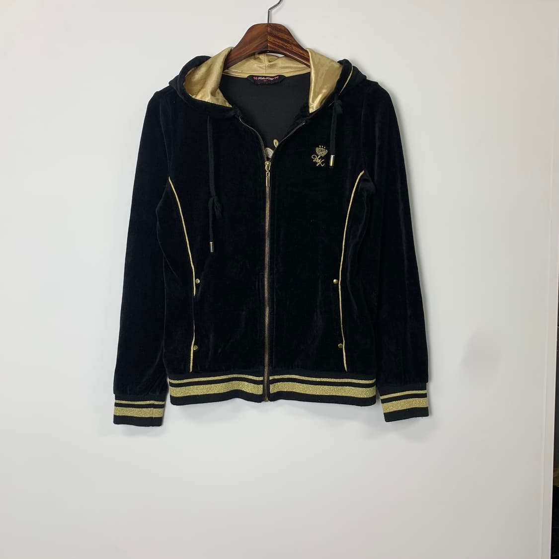 Vintage 빈티지 y2k 와투케 벨루어 벨벳 후드집업 상품이미지3