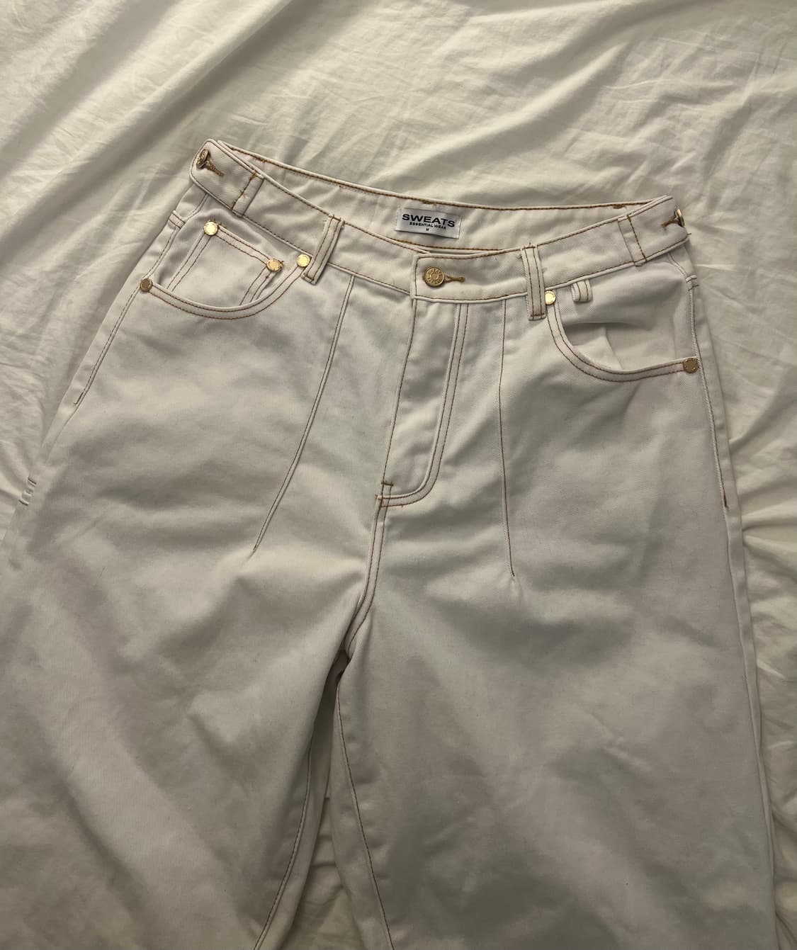 SWEATSCOLLECTIVE 배기 데님 화이트 M 상품이미지6