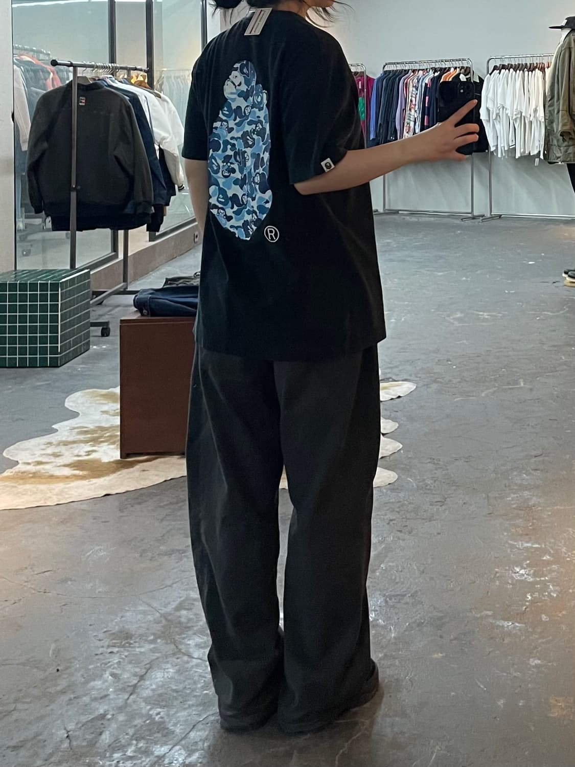 베이프 카모 빅 에이프 블랙 반팔 H2126 상품이미지2