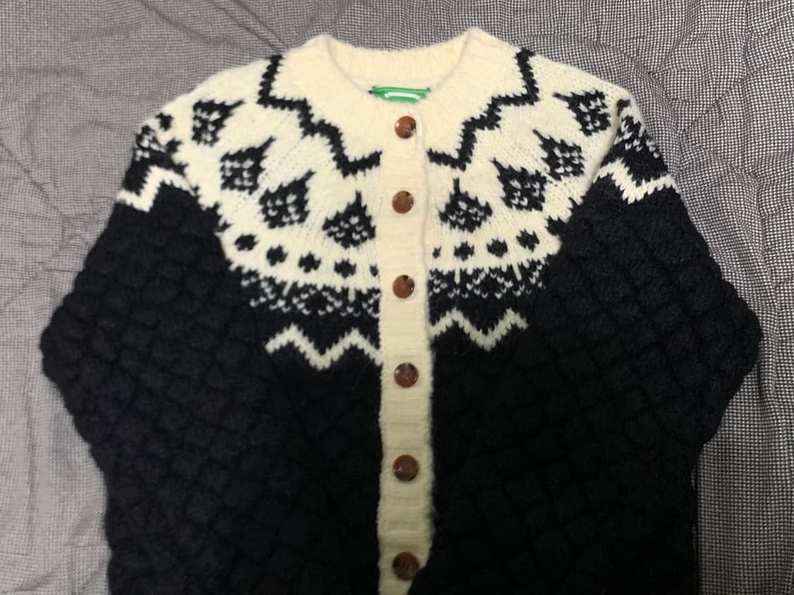 그린버터 와플 노르딕 가디건 블랙 상품이미지4