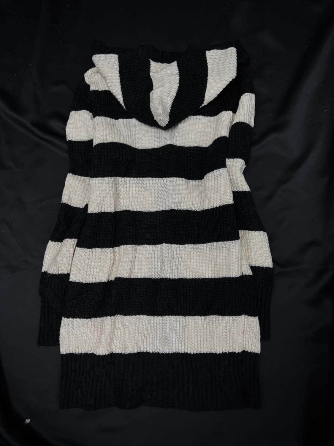 Black&White Stripe Hoodie Knit Cardigan 상품이미지8
