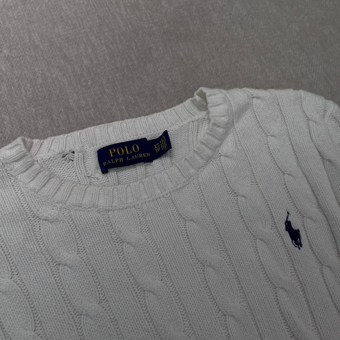 W 90 폴로랄프로렌 신형 화이트 꽈배기 니트 상품이미지2
