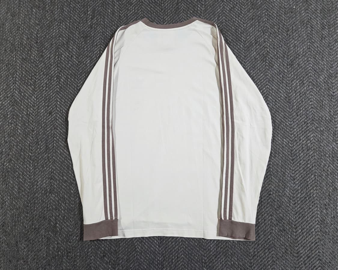 아디다스 Adidas 크림 브라운 삼선 롱슬리브 상품이미지2