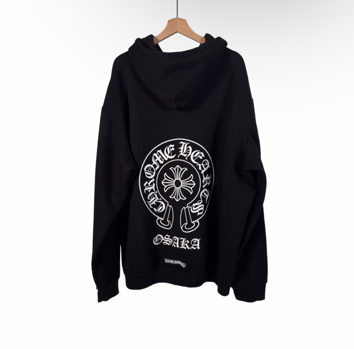 [XXL] 크롬하츠 남성 오사카 한정 홀스슈 말발굽 후드 티셔츠 블랙 상품이미지2