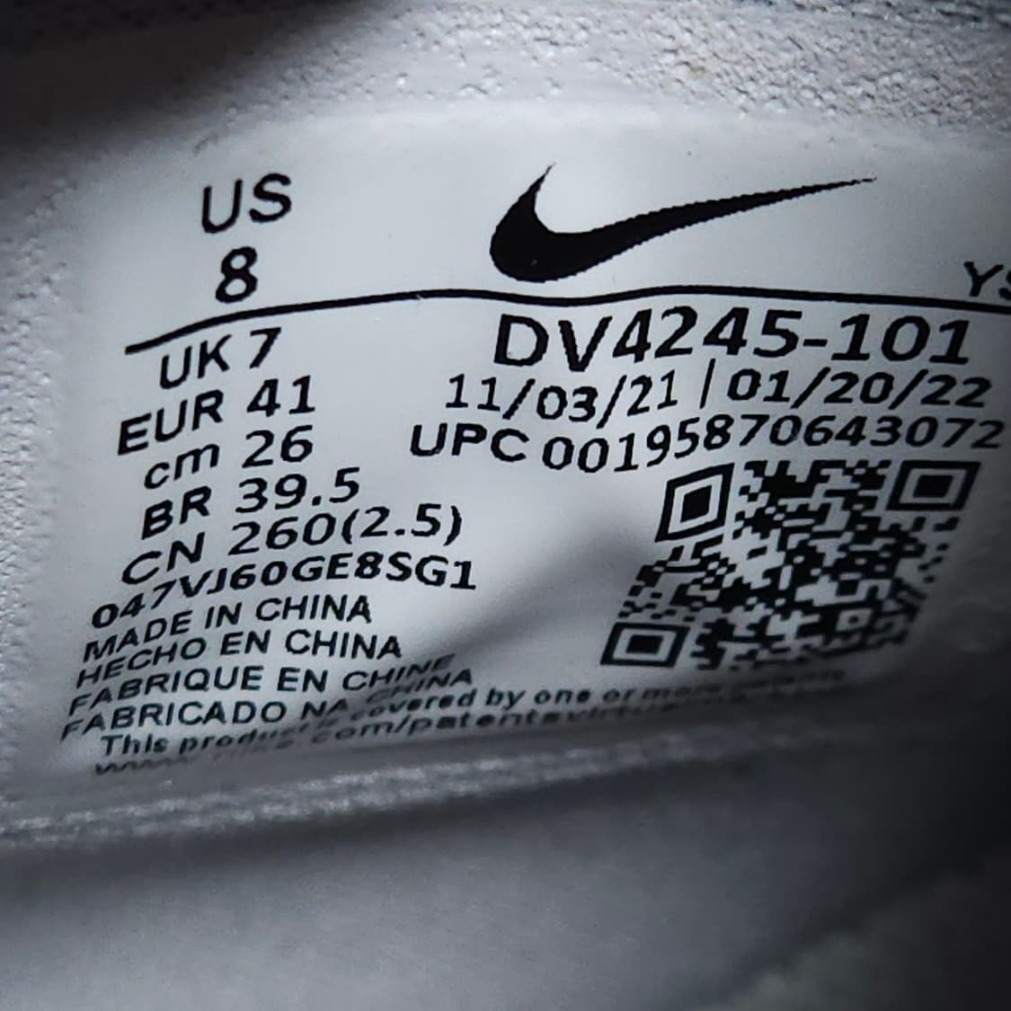 260 ) 나이키 에어포스1 하이 흰/회색 상품이미지7