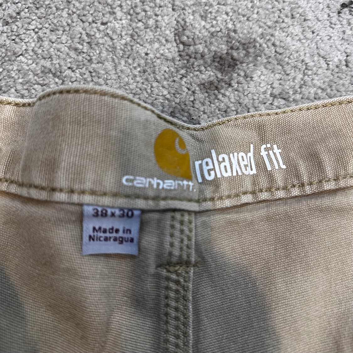 칼하트 라이트 베이지 코튼 카펜터 워크 팬츠(38) 상품이미지8