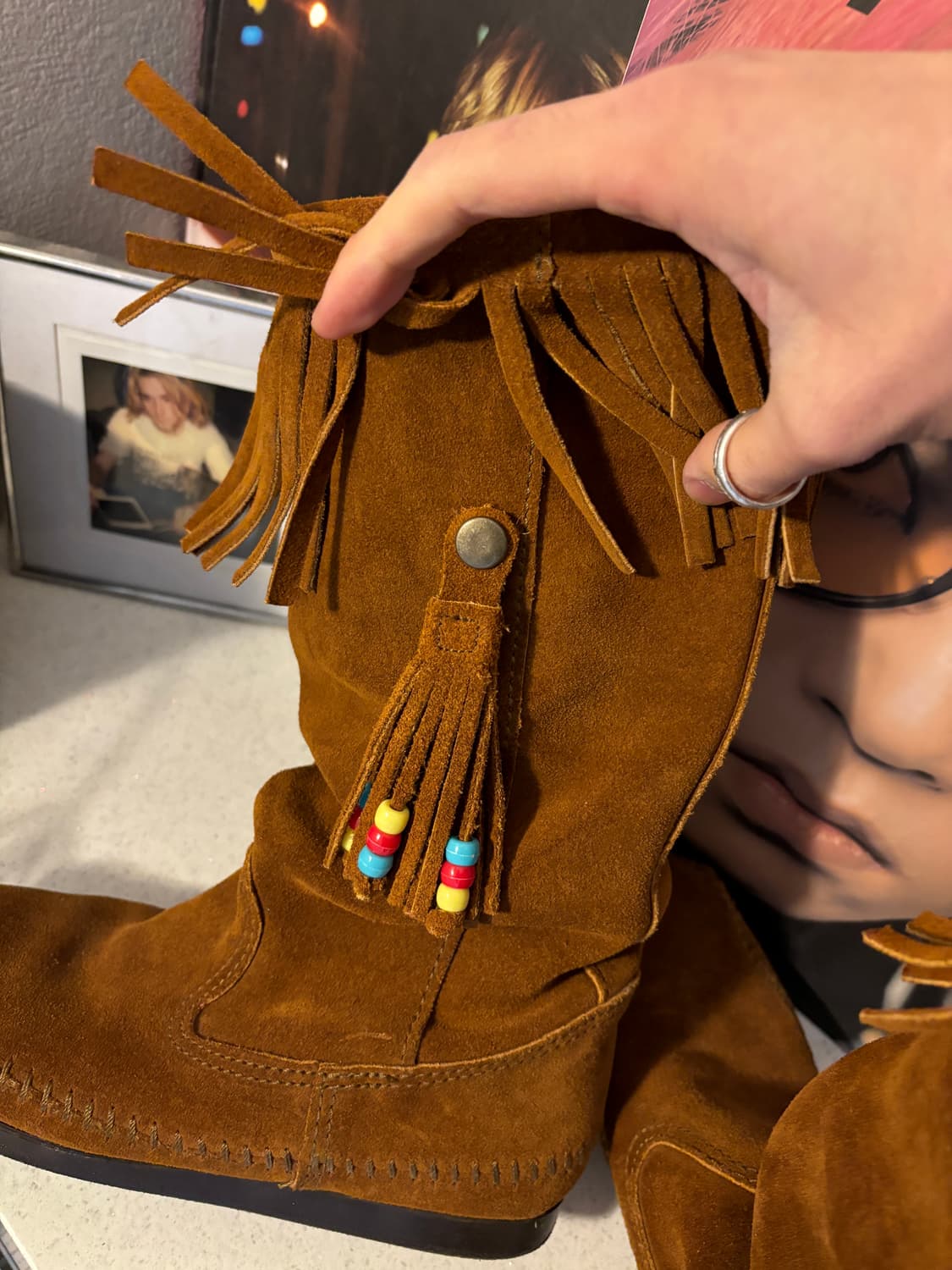 미네통카 스웨이드 프린지 부츠 상품이미지4