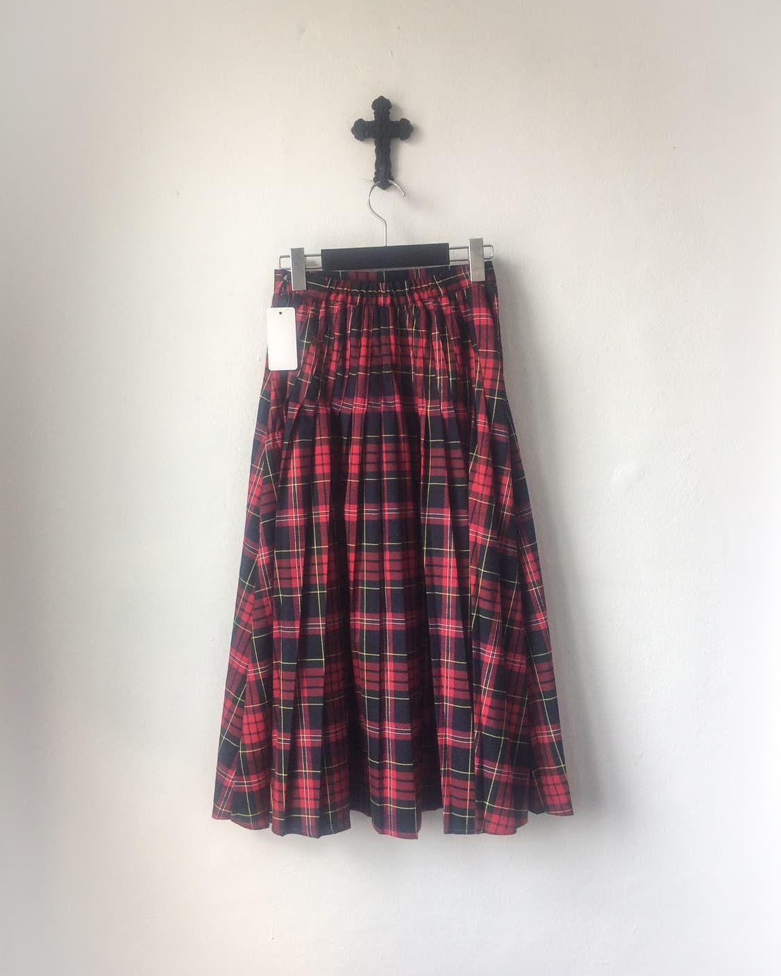Check pattern pleats long skirt 상품이미지2