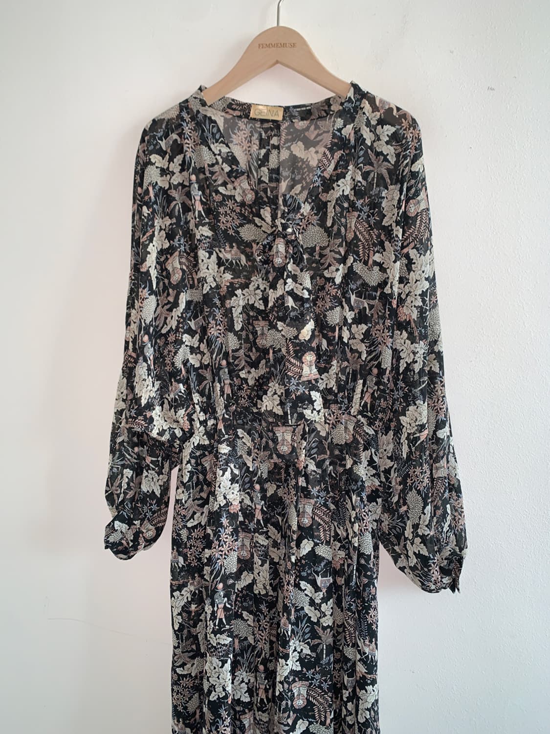 Bohemian tie v neck dress 상품이미지2