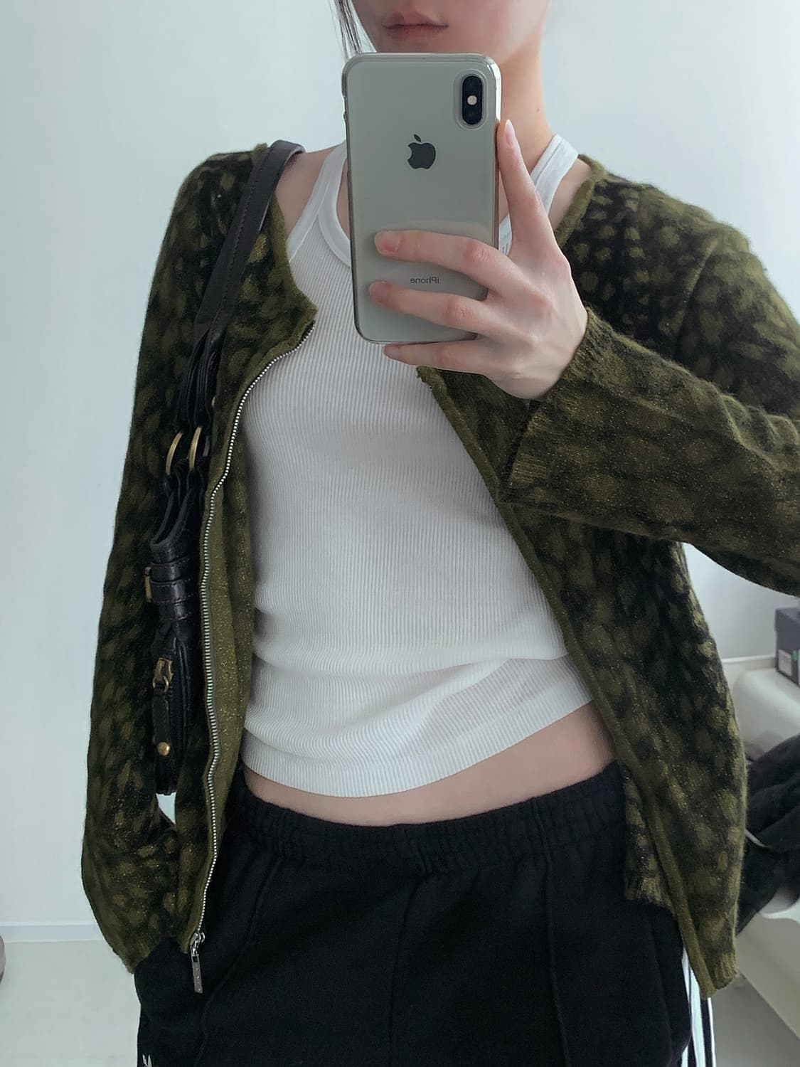 Fur Trimming Leopard Zip-up Cardigan 상품이미지2
