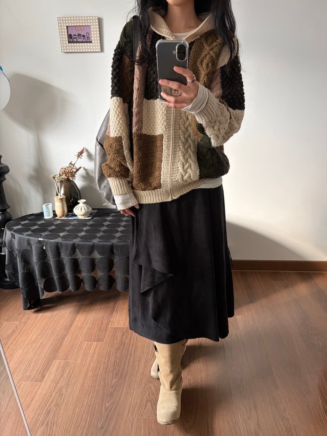 patchwork hooded zip-up 상품이미지3